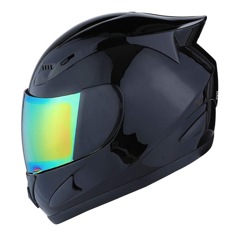 1Storm Motorcycle Bike Full FACE Helmet Mechanic Glossy Black: Size XL (59-60 CM 23.2/23.4 Inch) - Image 1